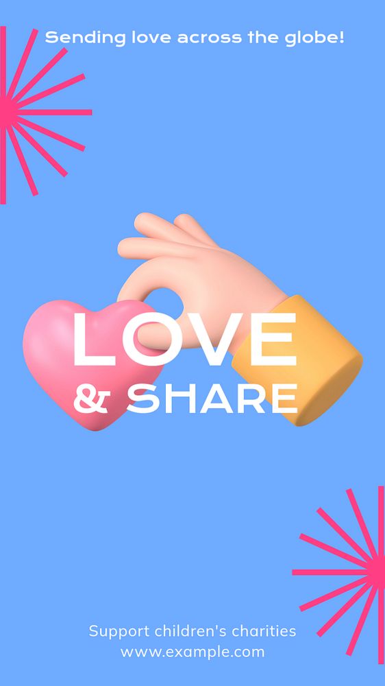 Love & share  Instagram story template, editable text