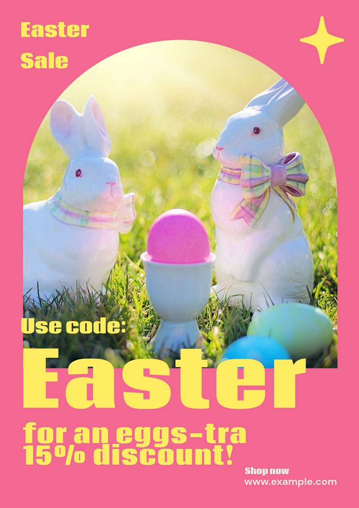 Easter sale poster template, editable text & design