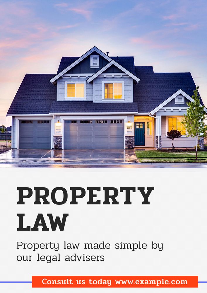 Property law poster template, editable text & design