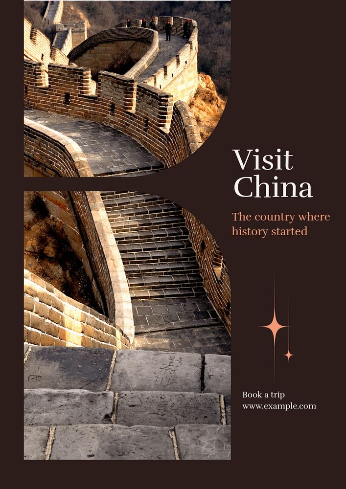 Visit China poster template, editable text & design