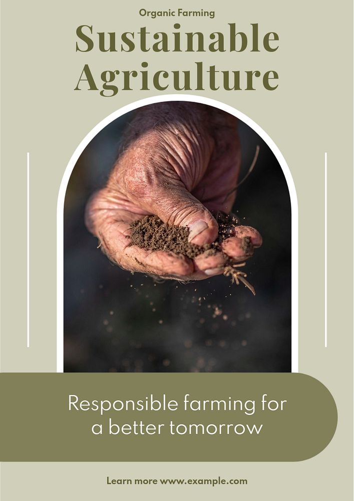 Sustainable agriculture poster template, editable text and design