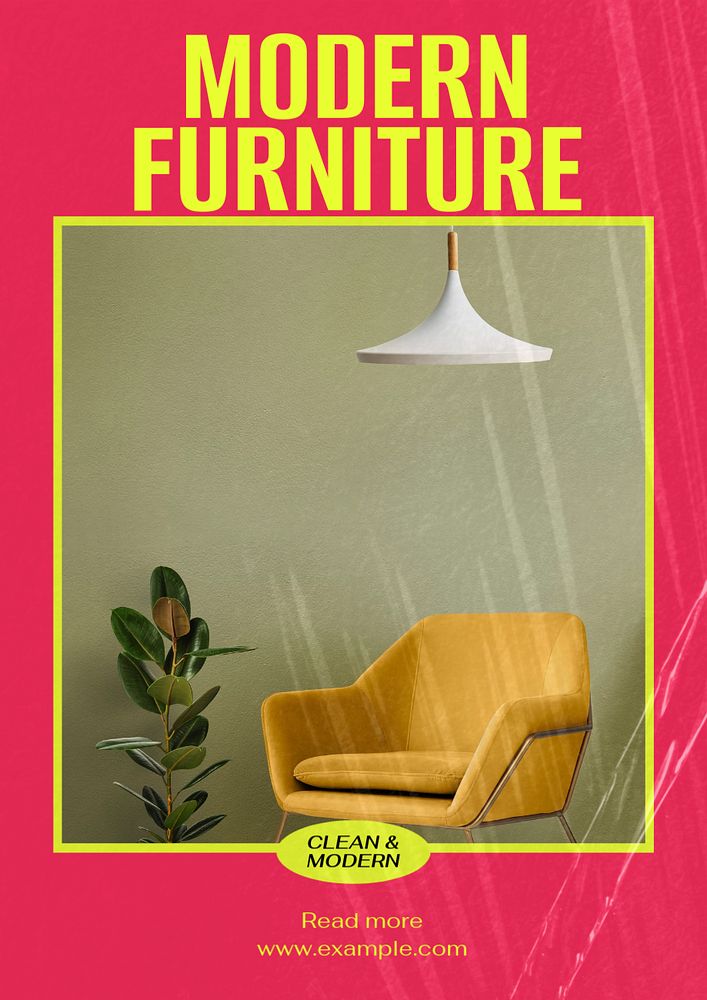 Furniture poster template, editable text & design