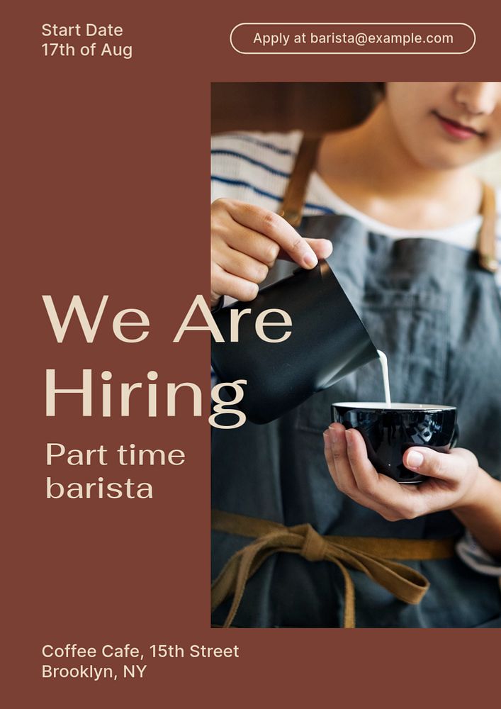 We are hiring poster template, editable text & design