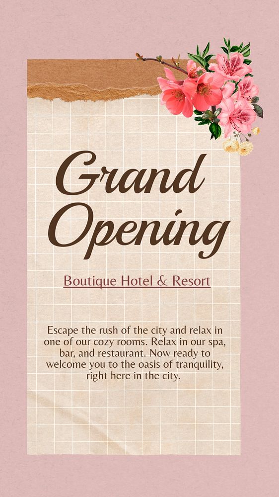 Grand opening story template, editable social media design