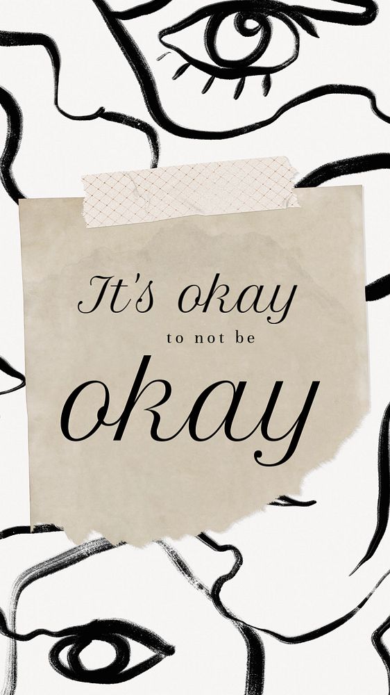 It's ok to not be ok Instagram story template, editable text