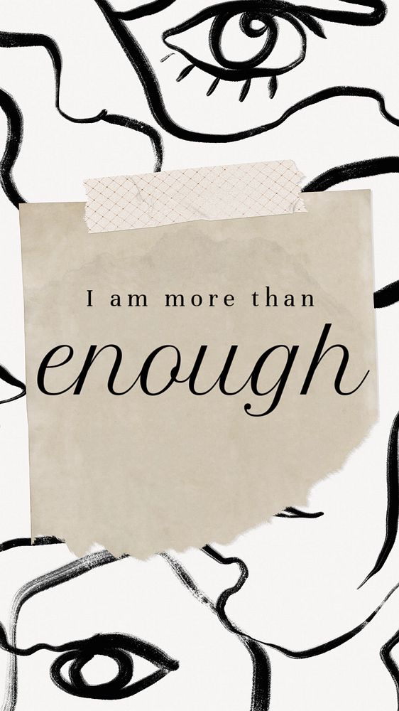 I'm more than enough Instagram story template, editable text