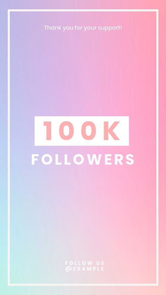 100k followers Instagram story template, editable text