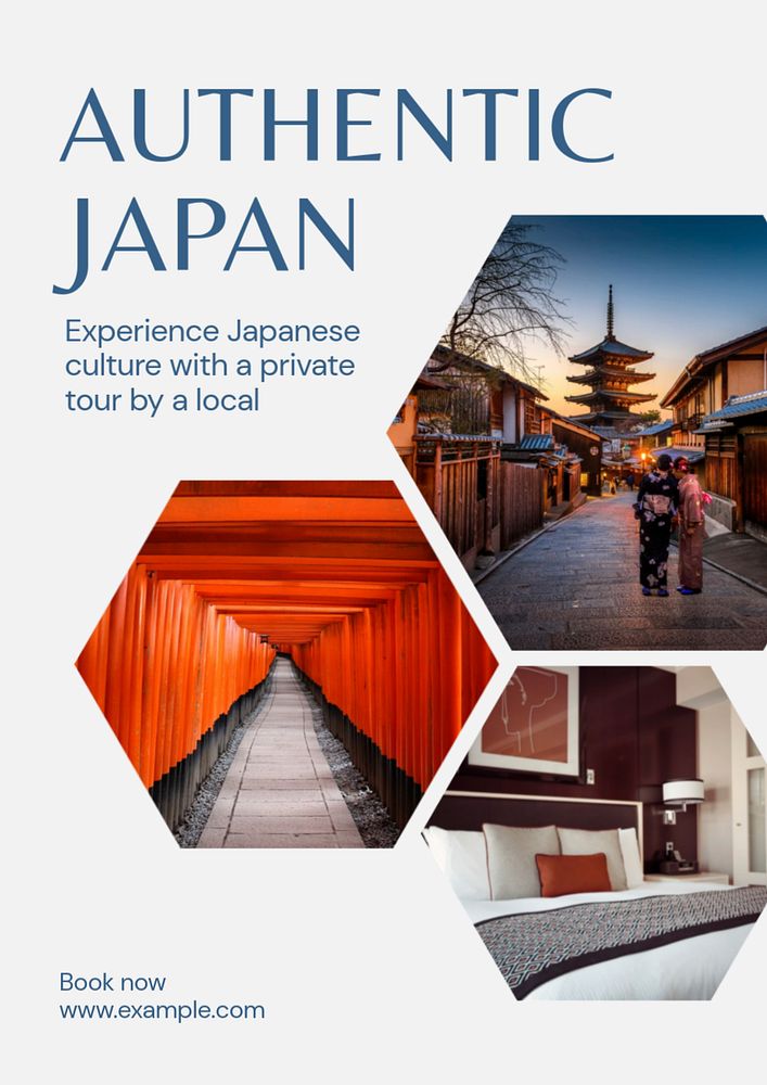 Authentic Japan poster template, editable text & design