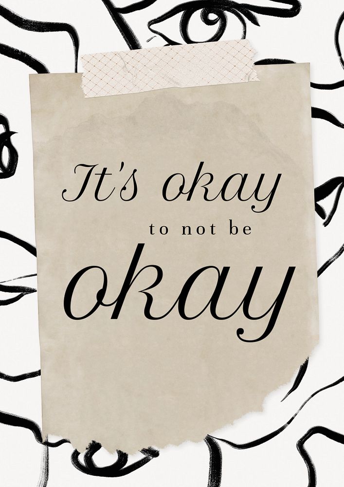 It's ok to not be ok poster template, editable text & design