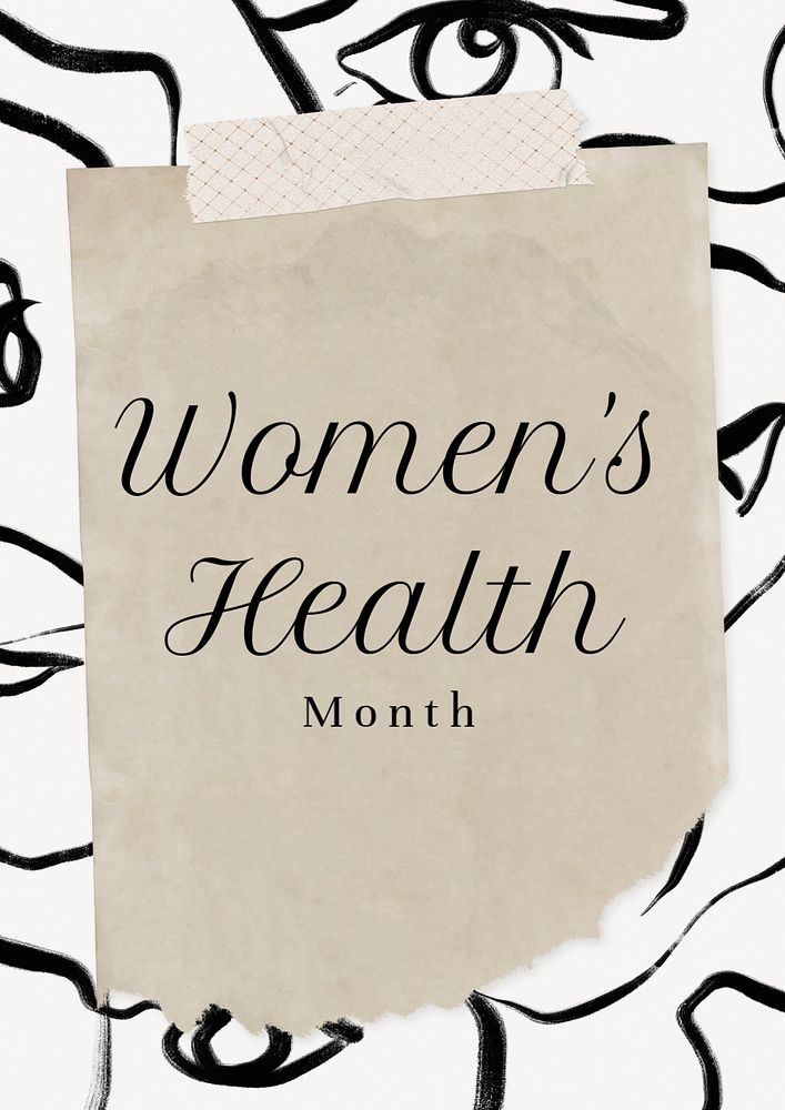 Women's health month poster template, editable text & design