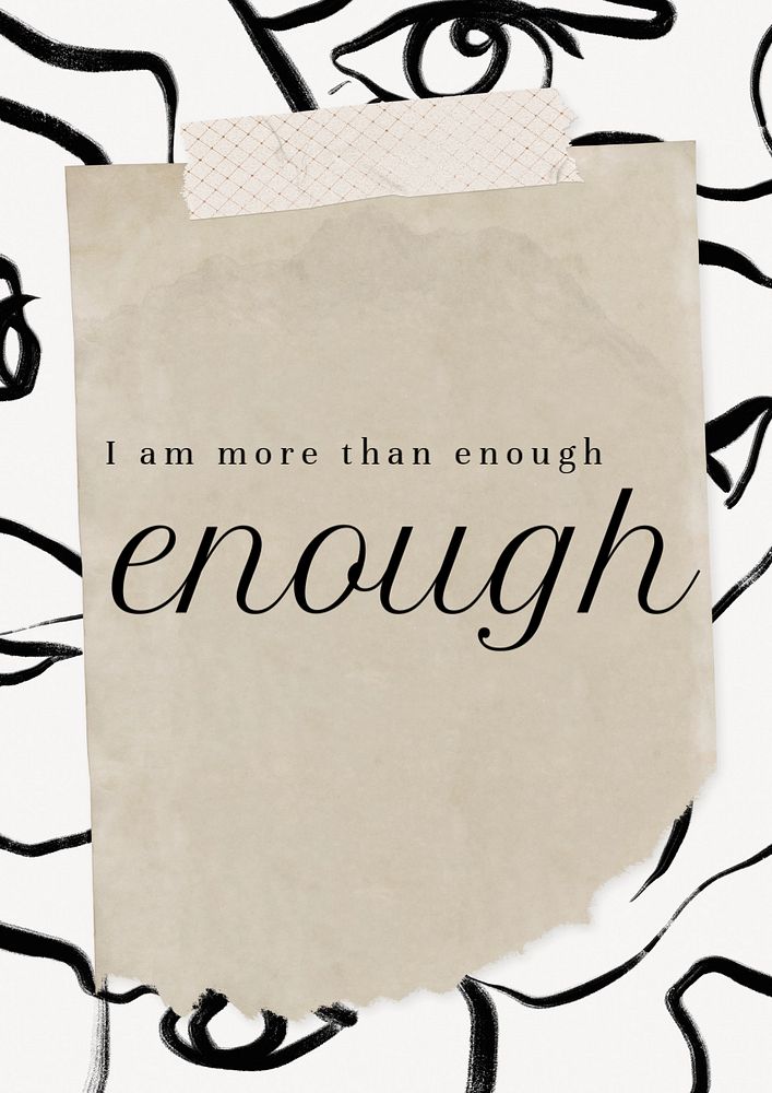 I'm more than enough poster template, editable text & design