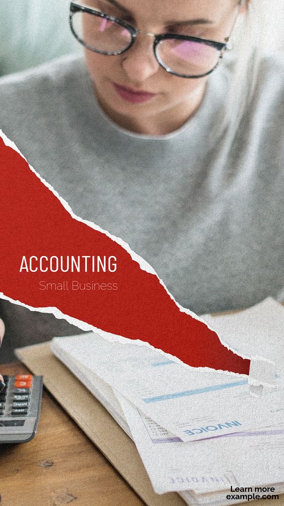 Small business accounting  Instagram story template, editable text