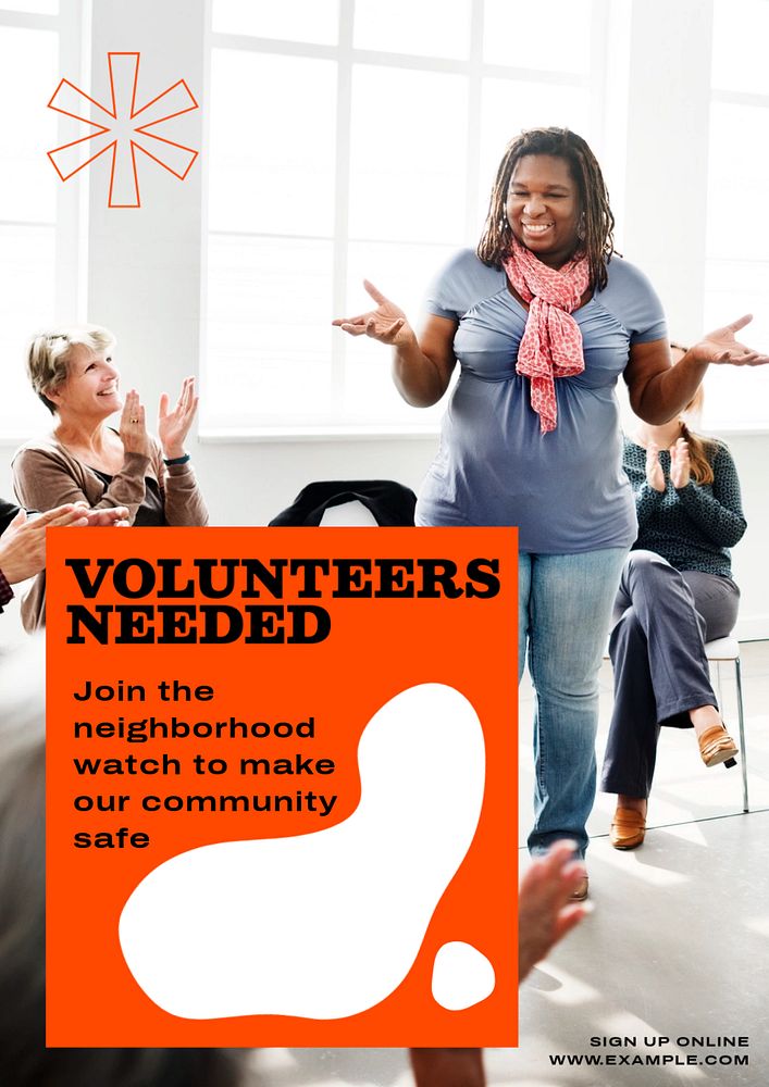 Volunteers needed  poster template, editable text & design