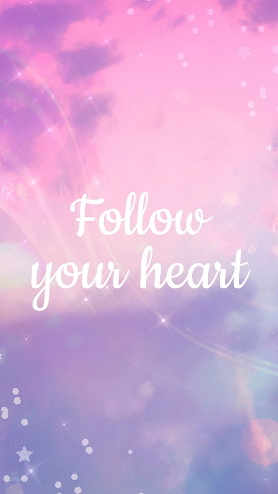 Follow your heart Instagram story template, editable text