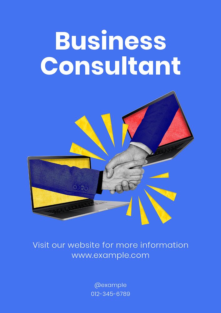 Business consultant poster template, editable text & design