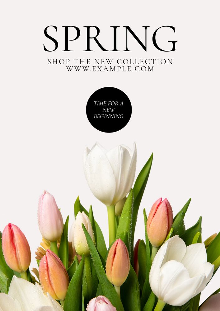 Spring collection poster template, editable text & design