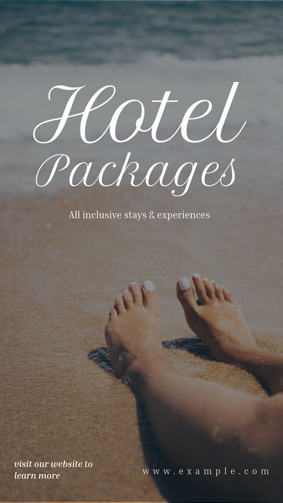 Hotel packages Instagram story template, editable text