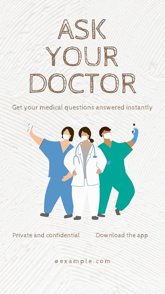 Ask your doctor  Instagram story template, editable text