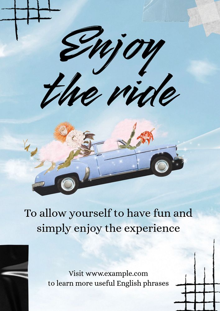 Enjoy the ride  poster template, editable text & design