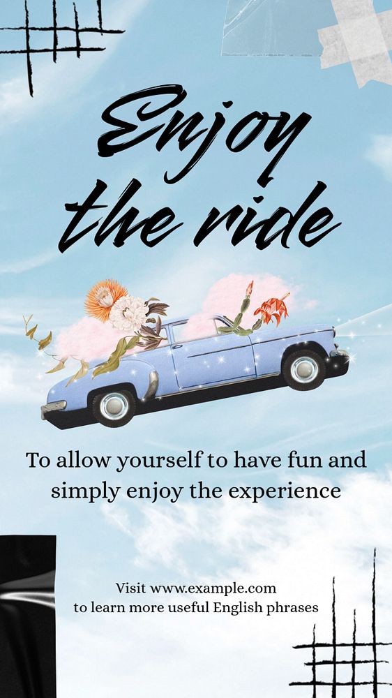 Enjoy the ride  Instagram story template, editable text