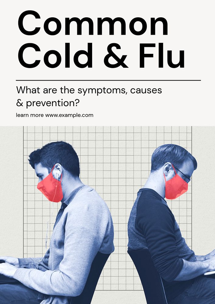 Common cold poster template, editable text & design