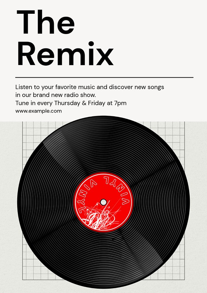 The remix  poster template, editable text & design