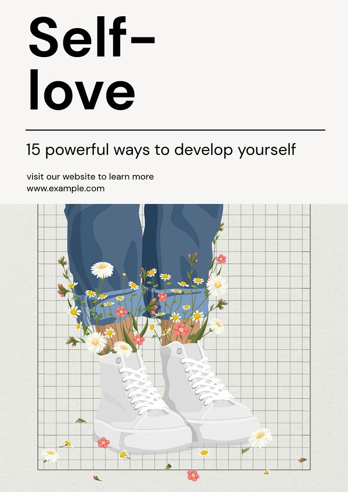 Self love poster template, editable text & design