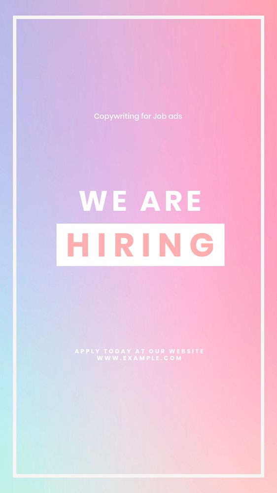 Job ad Instagram story template, editable text