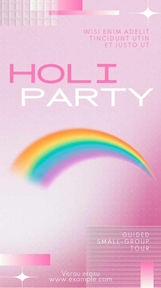 Holi party  Instagram story template, editable text