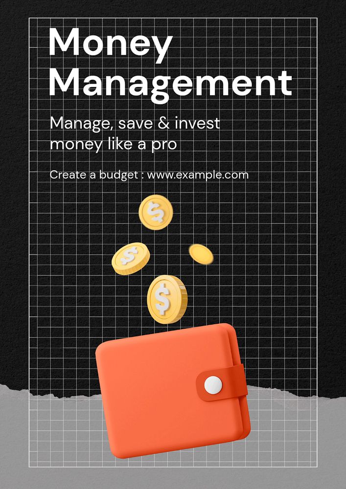 Money management  poster template, editable text & design