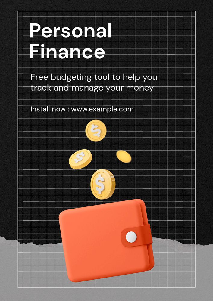 Personal finance  poster template, editable text & design