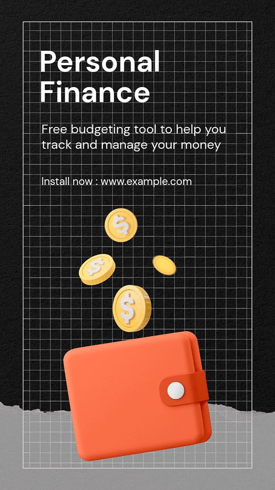 Personal finance  Instagram story template, editable text