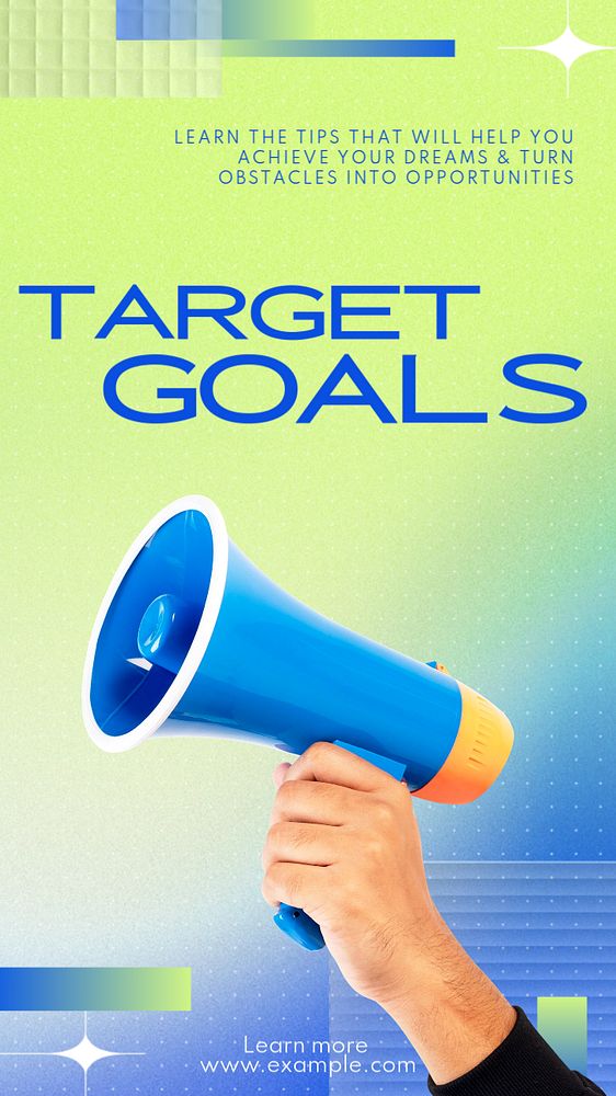 Target goals  Instagram story template, editable text