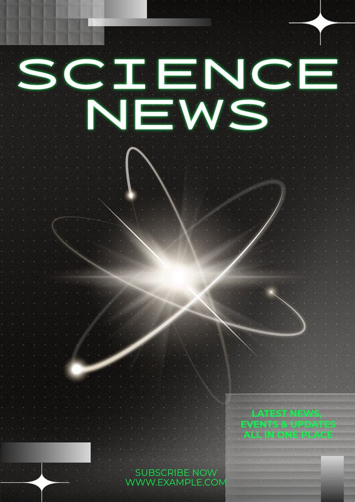 Science news poster template, editable text & design