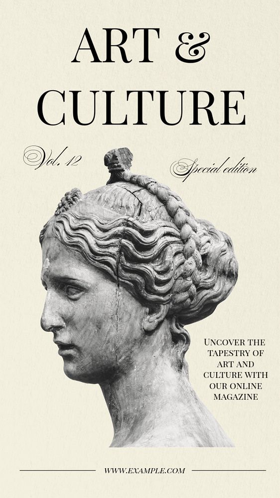 Art & culture magazine  Instagram story template, editable text