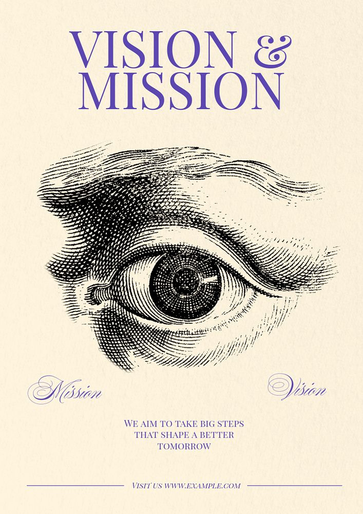 Company vision & mission  poster template, editable text & design