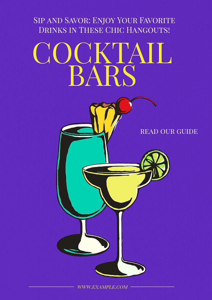 Cocktail bars  poster template, editable text & design