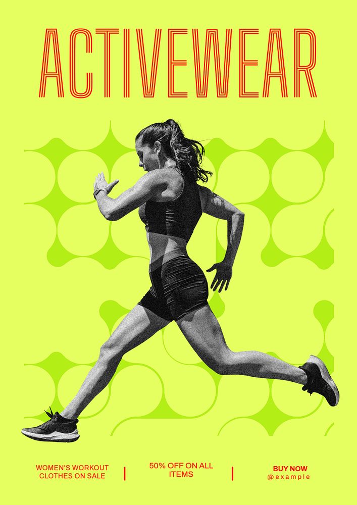 Activewear sale  poster template, editable text & design