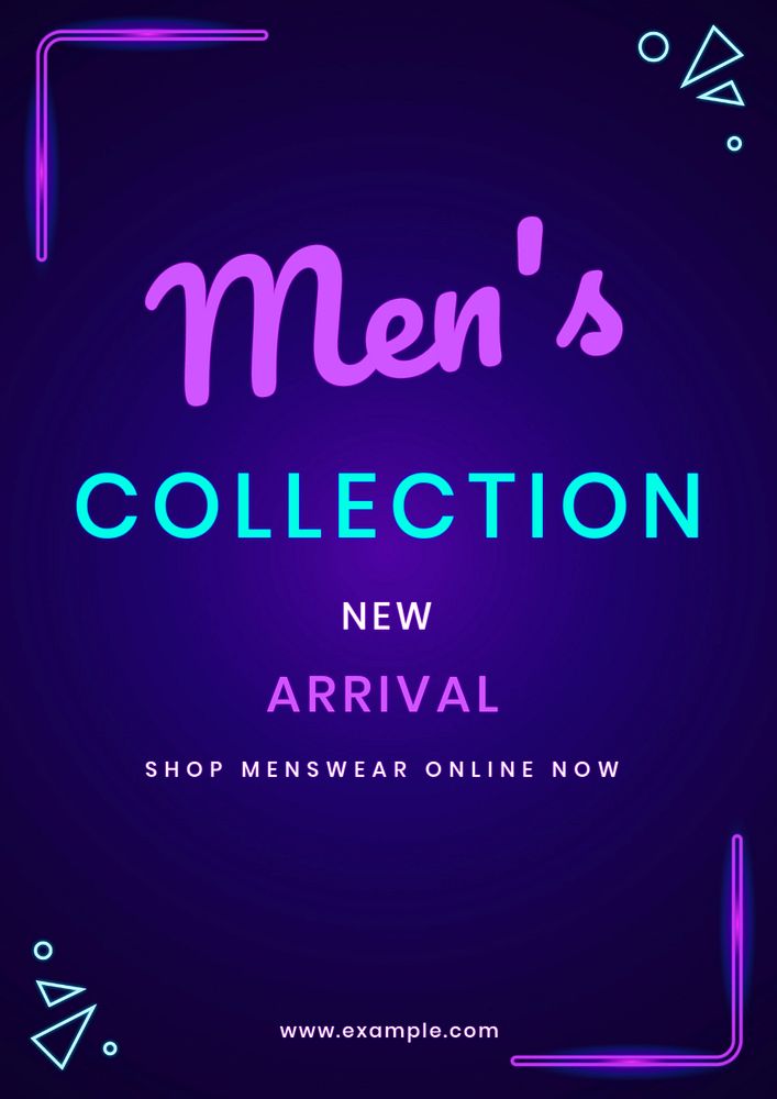 Men's collection poster template, editable text & design