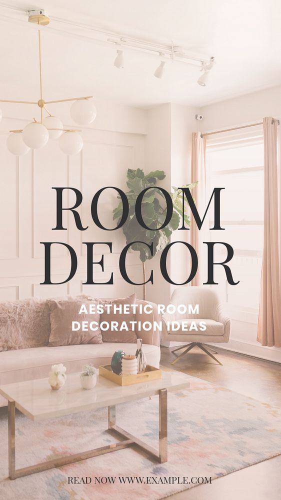 Room decor ideas Instagram story template, editable text