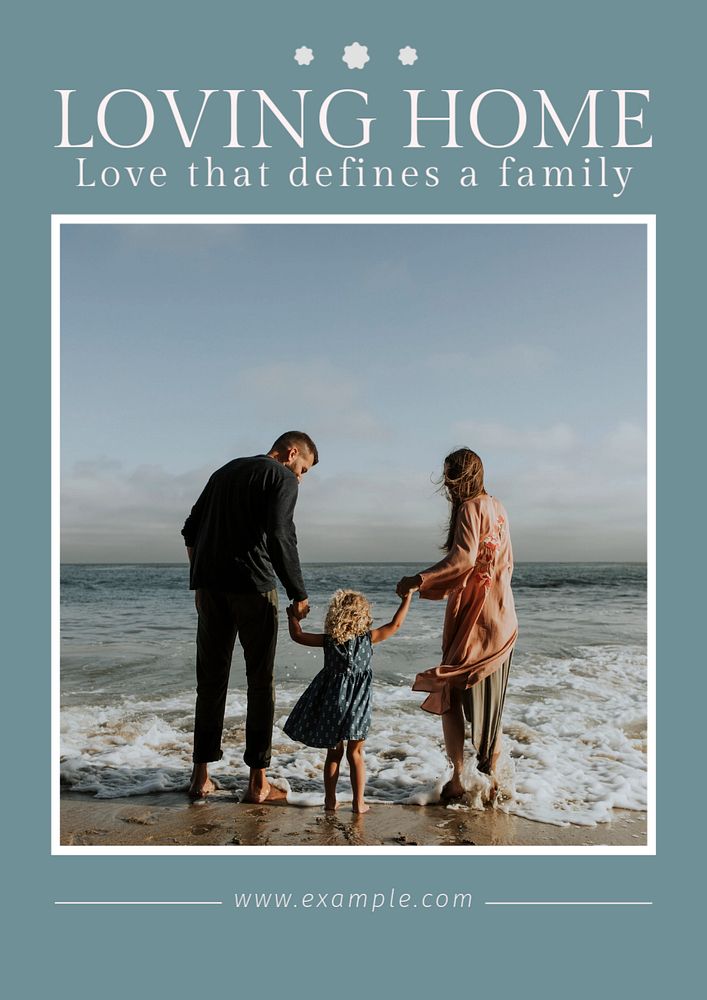 Loving home poster template, editable text and design