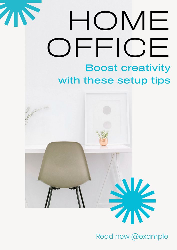 Home office  poster template, editable text & design