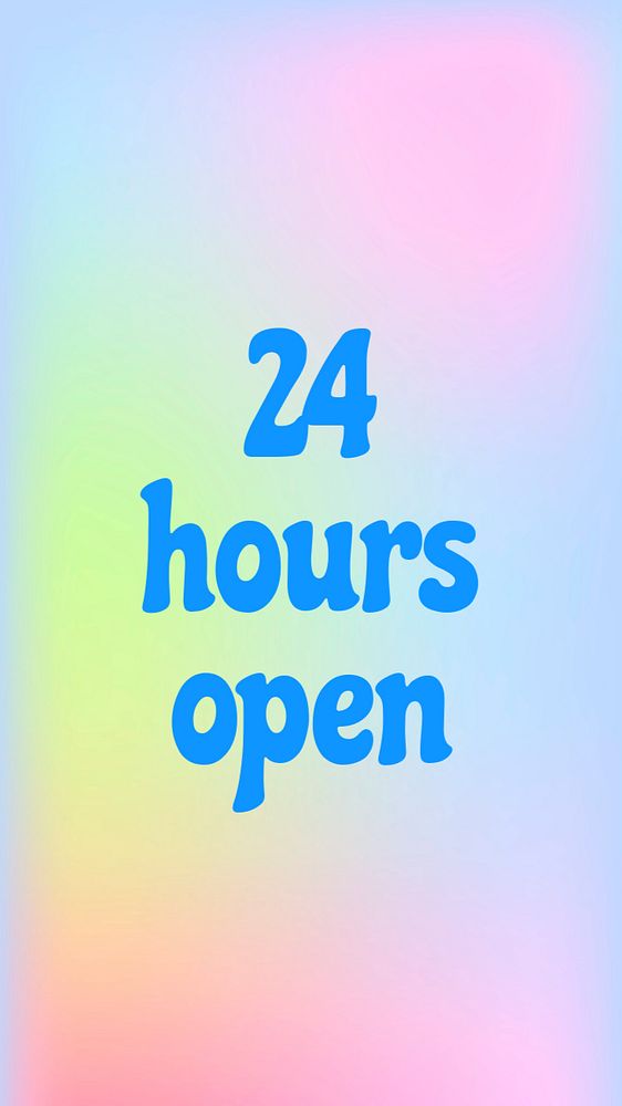 Open 24 hours Instagram story template, editable text