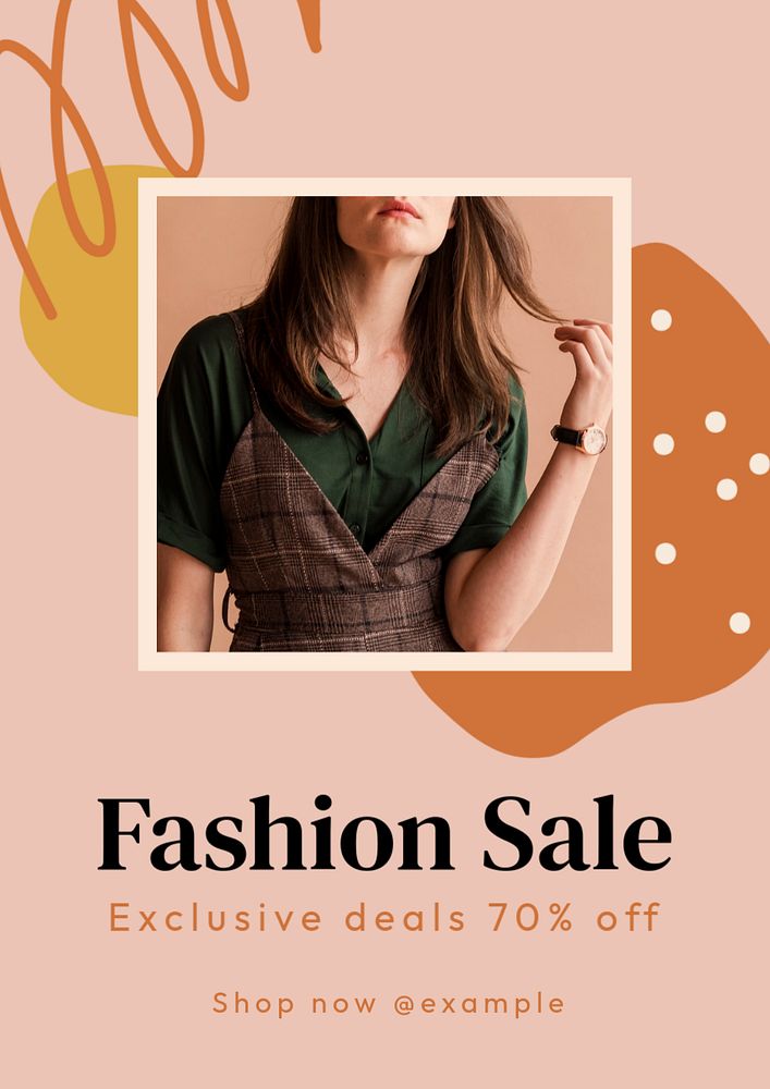 Fashion sale  poster template, editable text & design