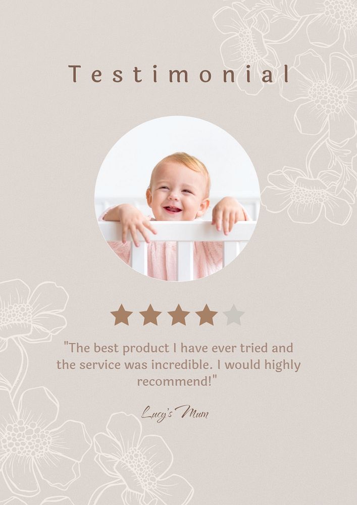 Testimonial  poster template, editable text & design