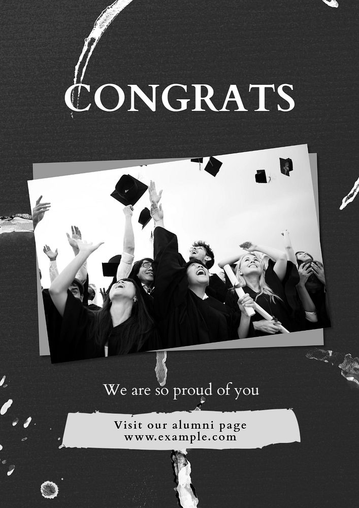 Graduation  poster template, editable text & design