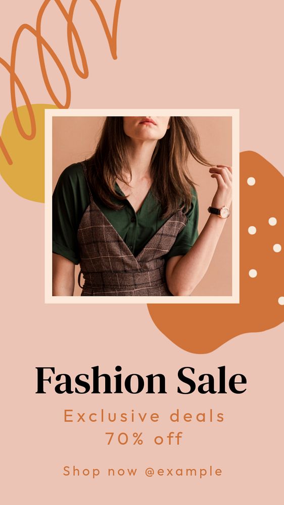 Fashion sale  Instagram story template, editable text