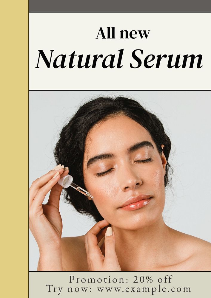 Natural serum  poster template, editable text & design