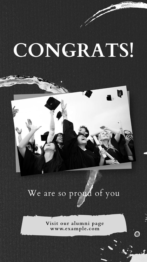 Graduation  Instagram story template, editable text