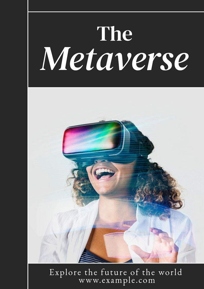 Metaverse  poster template, editable text & design